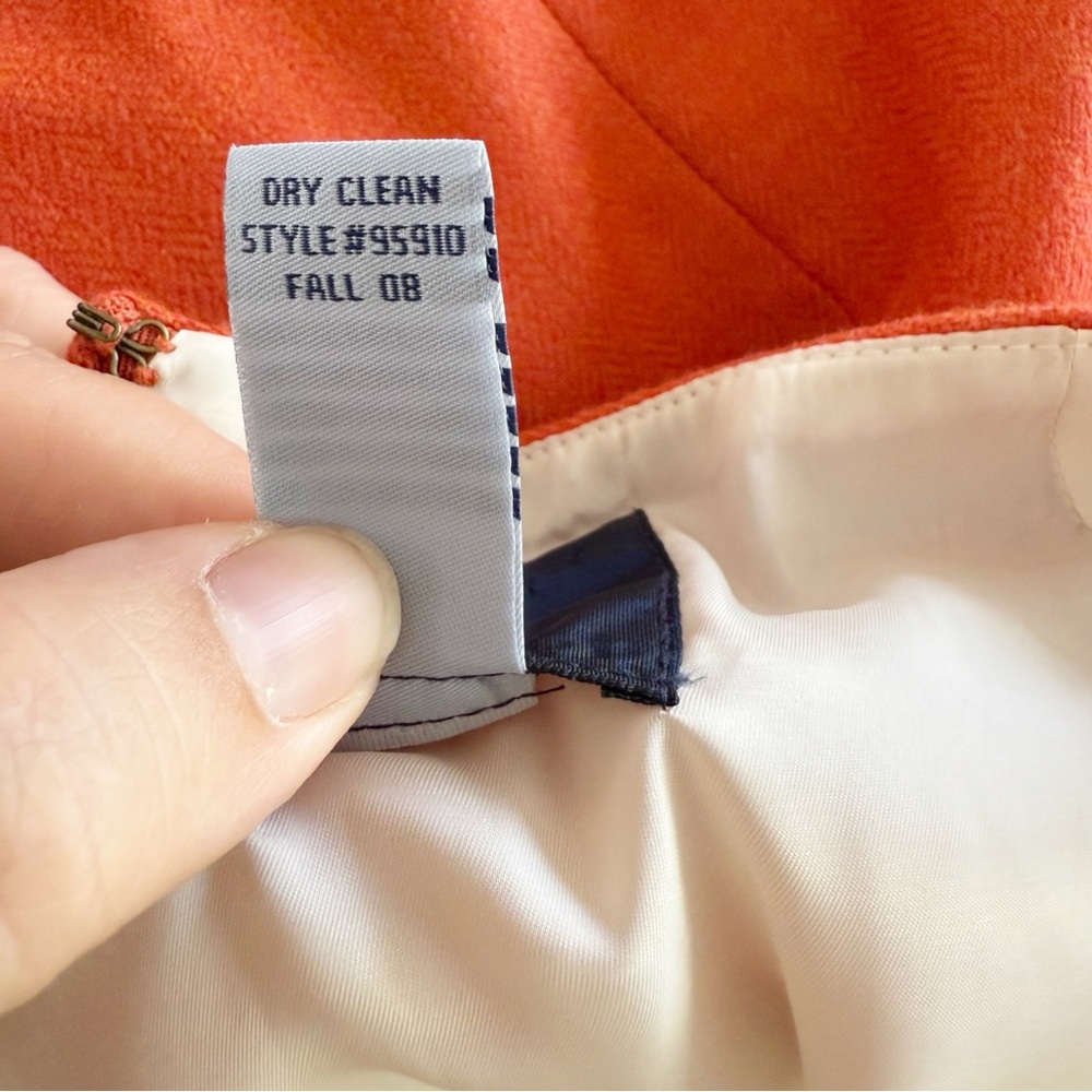 J Crew Wool Retro A Line Skirt Women’s 6 Orange Secretary Business Casual Office - Picture 6 of 6